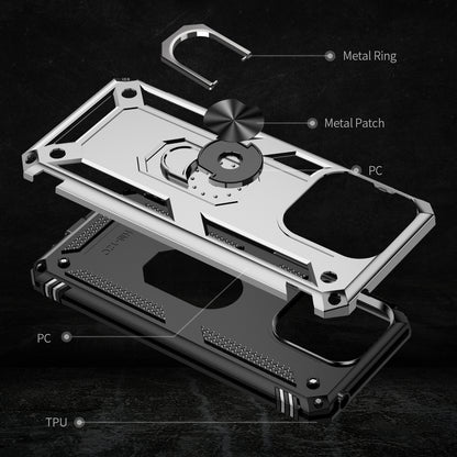 For Xiaomi Redmi 12C 4G Phone Case with Ring Kickstand Shockproof PC+TPU Back Cover