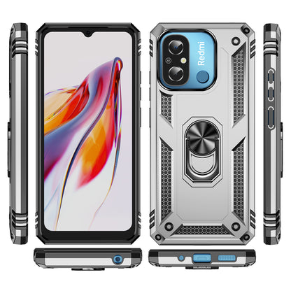 For Xiaomi Redmi 12C 4G Phone Case with Ring Kickstand Shockproof PC+TPU Back Cover