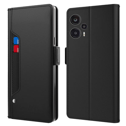 For Xiaomi Redmi Note 12 Turbo / Poco F5 5G Leather Case Mirror Design Stand Card Holder Phone Cover