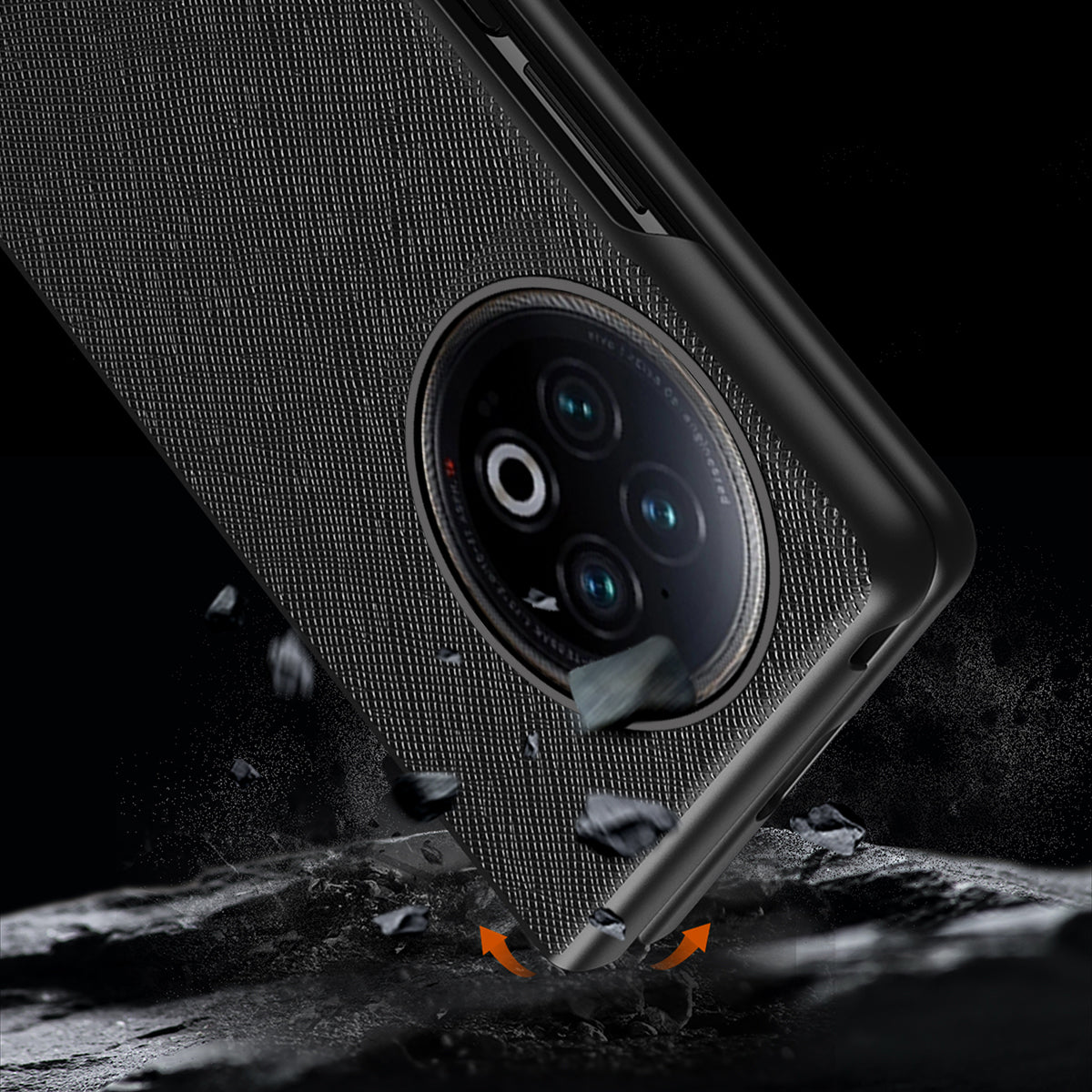 For vivo X Fold2 Anti-scratch Cross Texture Phone Case Rubberized PU Leather Coated PC Back Cover