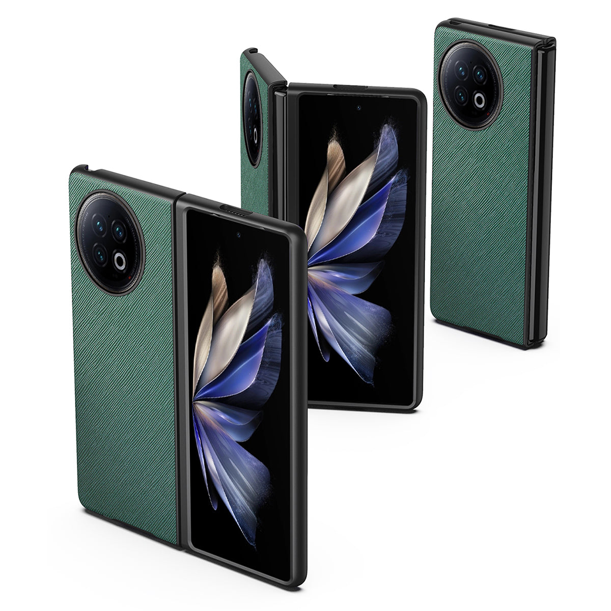 For vivo X Fold2 Anti-scratch Cross Texture Phone Case Rubberized PU Leather Coated PC Back Cover