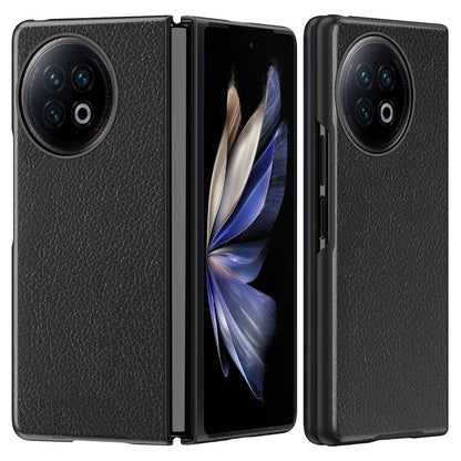 Protective Case for vivo X Fold2 Litchi Texture Phone Case PU Leather Coated Hard PC Phone Cover