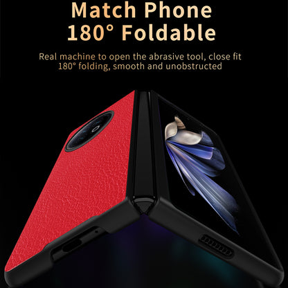 Protective Case for vivo X Fold2 Litchi Texture Phone Case PU Leather Coated Hard PC Phone Cover
