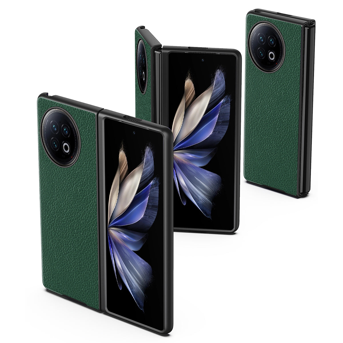 Protective Case for vivo X Fold2 Litchi Texture Phone Case PU Leather Coated Hard PC Phone Cover