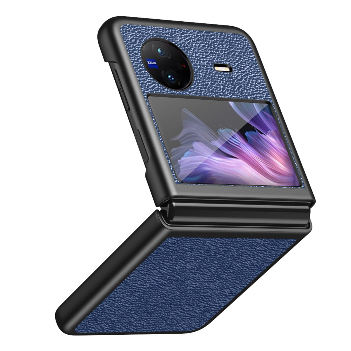 Litchi Texture Case for vivo X Flip Phone Case Anti-drop PU Leather Coated Hard PC Phone Cover