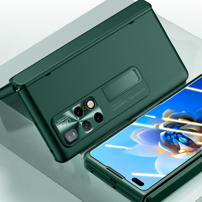 For Huawei Mate X2 4G / 5G Hinge Protection Phone Case Hard PC Kickstand Cover with Tempered Glass Film