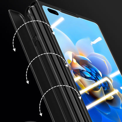 For Huawei Mate X2 4G / 5G Hinge Protection Phone Case Hard PC Kickstand Cover with Tempered Glass Film