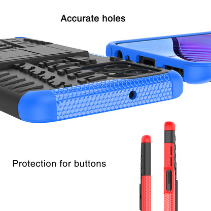 For Motorola Moto G Power 5G PC+TPU Kickstand Cover Tyre Pattern Anti-slip Phone Case