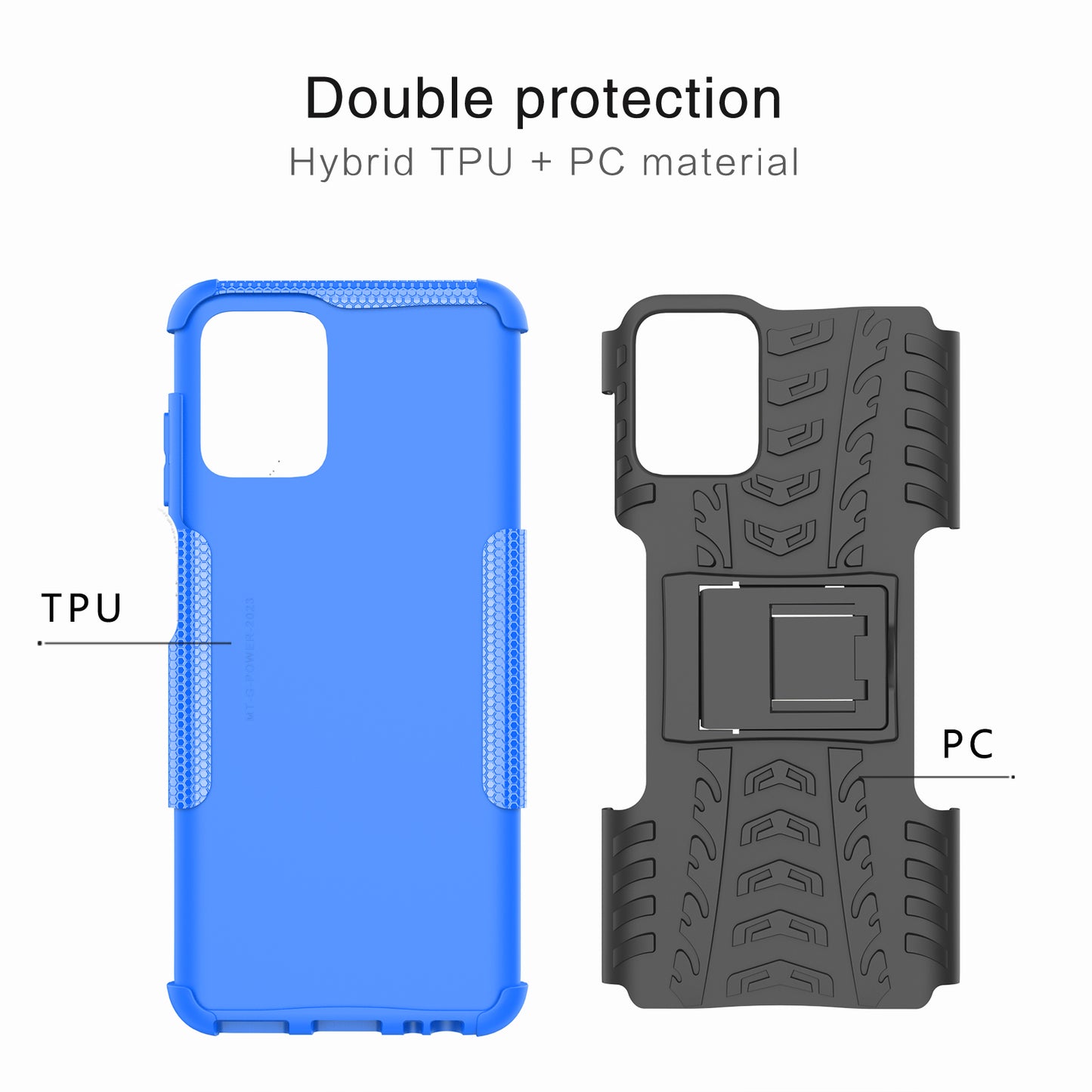 For Motorola Moto G Power 5G PC+TPU Kickstand Cover Tyre Pattern Anti-slip Phone Case