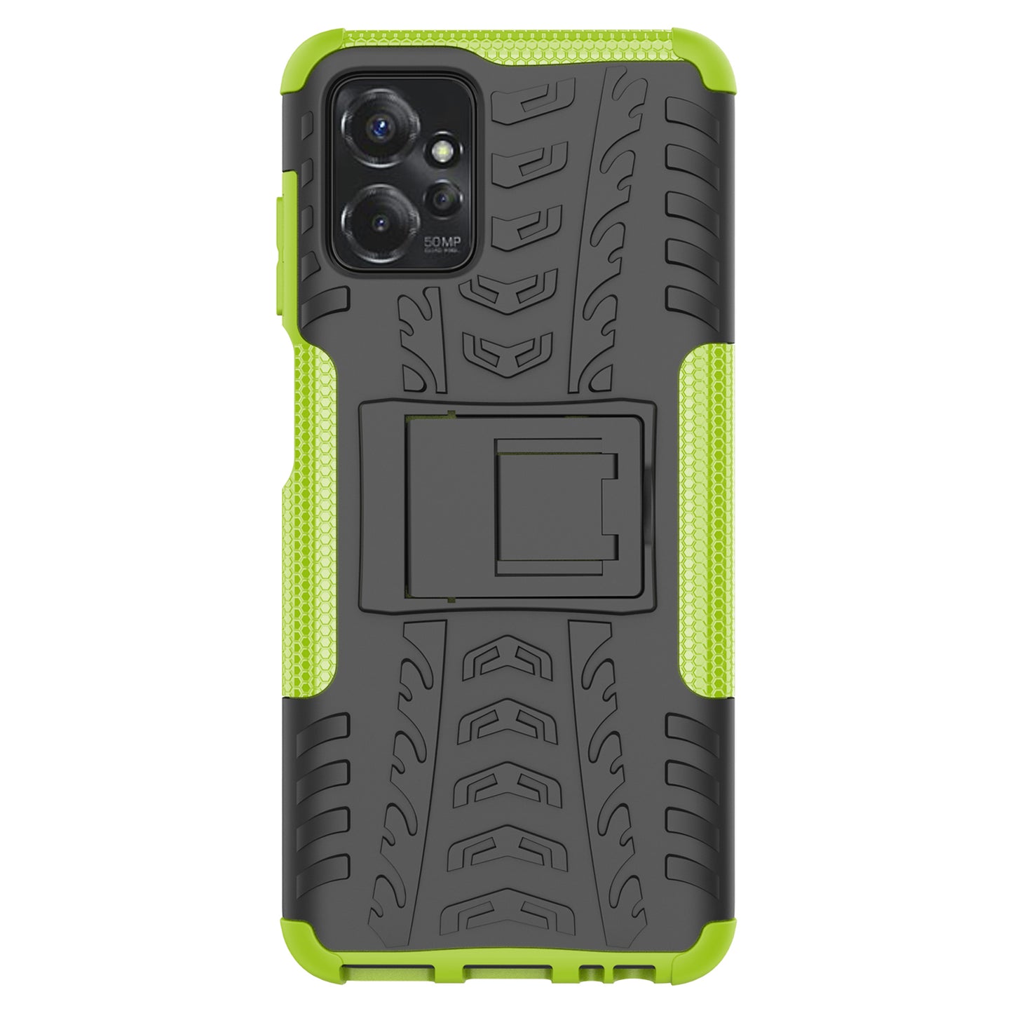 For Motorola Moto G Power 5G PC+TPU Kickstand Cover Tyre Pattern Anti-slip Phone Case