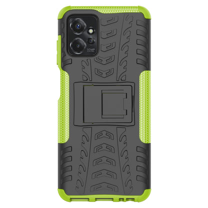 For Motorola Moto G Power 5G PC+TPU Kickstand Cover Tyre Pattern Anti-slip Phone Case