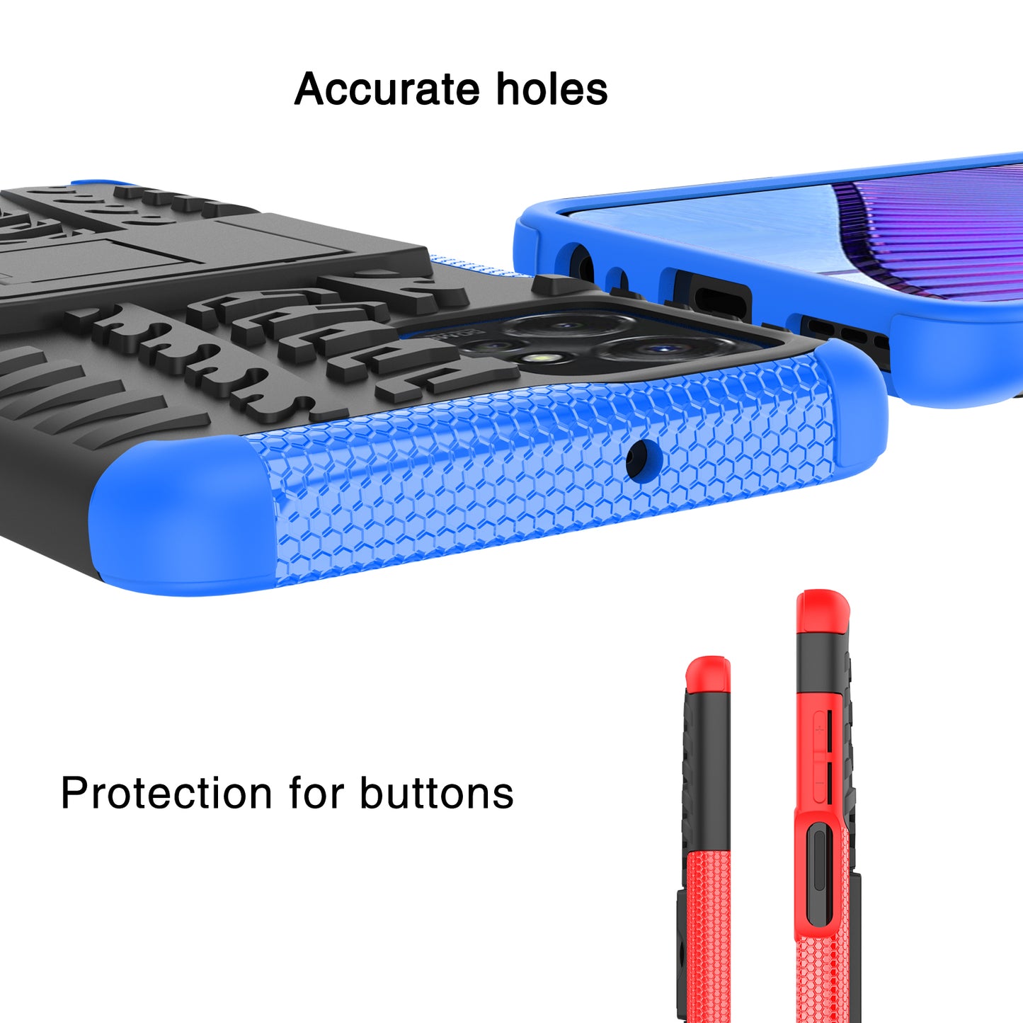 For Motorola Moto G Power 5G PC+TPU Kickstand Cover Tyre Pattern Anti-slip Phone Case