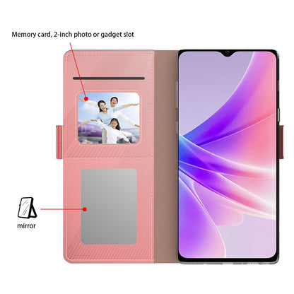 For Realme 11 Pro+ 5G Anti-drop Leather Case Mirror Design Stand Card Holder Phone Cover