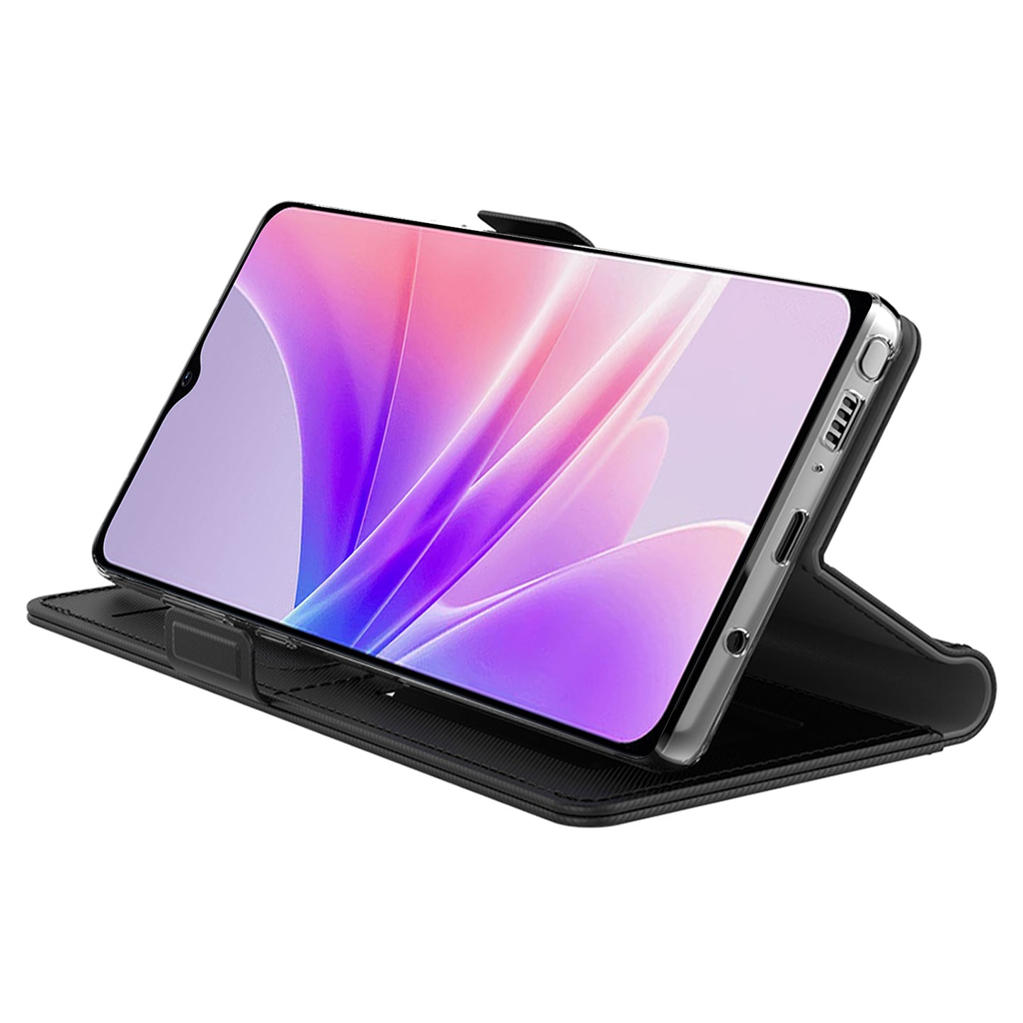 For Realme 11 Pro+ 5G Anti-drop Leather Case Mirror Design Stand Card Holder Phone Cover