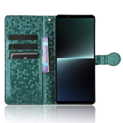 Leather Case for Sony Xperia 1 V , Imprinted Dot Pattern Wallet Cell Phone  Stand Cover
