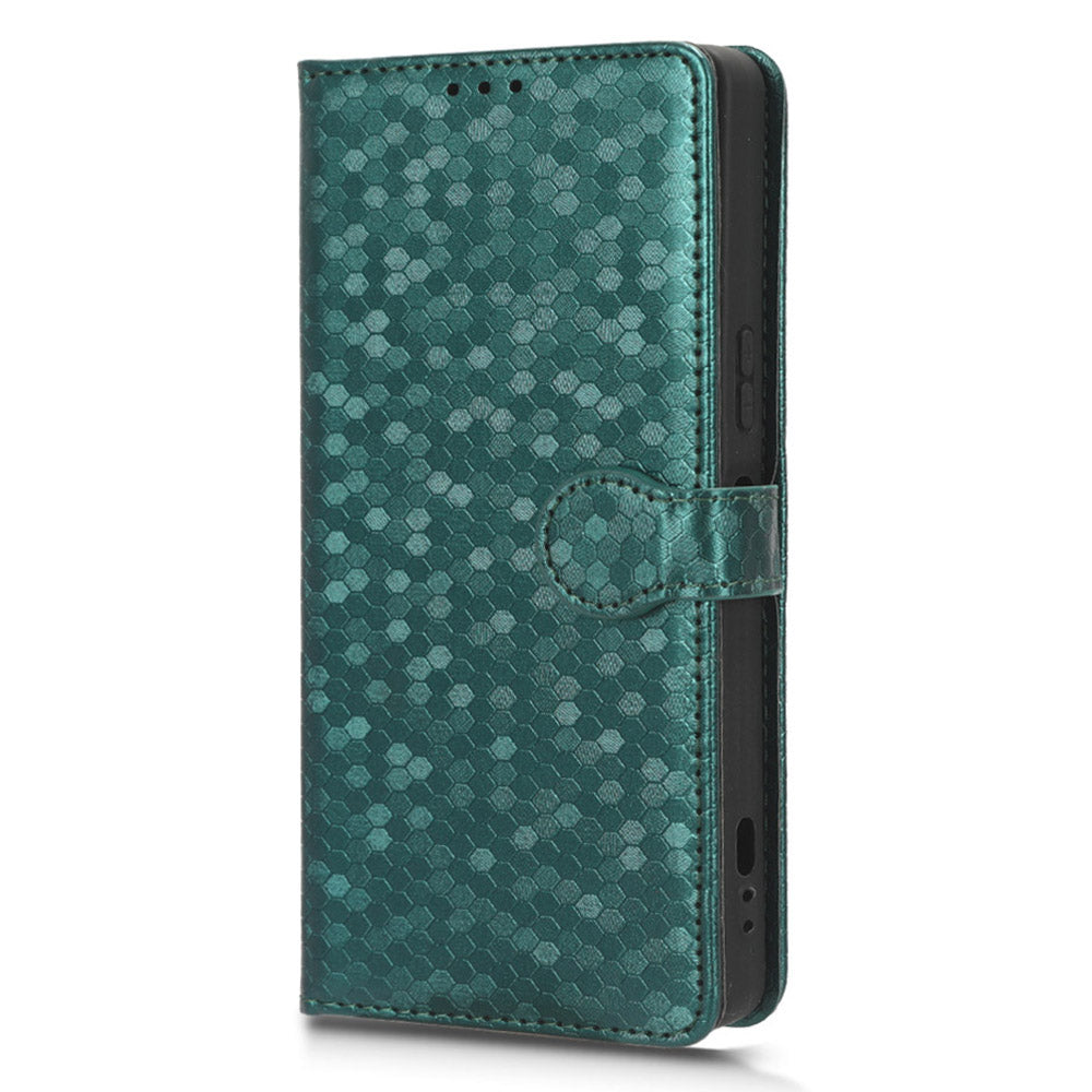 Leather Case for Sony Xperia 1 V , Imprinted Dot Pattern Wallet Cell Phone  Stand Cover