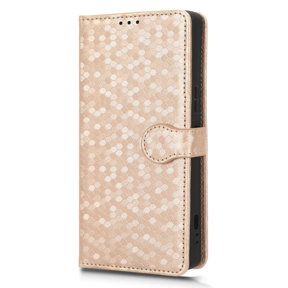 Leather Case for Sony Xperia 1 V , Imprinted Dot Pattern Wallet Cell Phone  Stand Cover