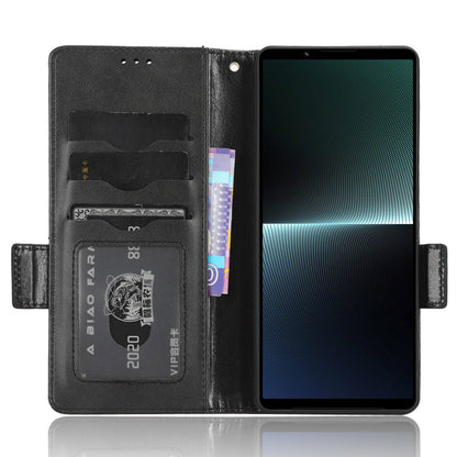 For Sony Xperia 1 V Cell Phone Cover Stand Wallet Imprinted Triangle PU Leather Phone Case