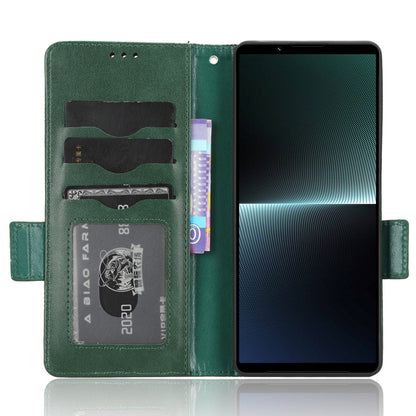 For Sony Xperia 1 V Cell Phone Cover Stand Wallet Imprinted Triangle PU Leather Phone Case