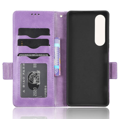 For Sony Xperia 1 V Cell Phone Cover Stand Wallet Imprinted Triangle PU Leather Phone Case