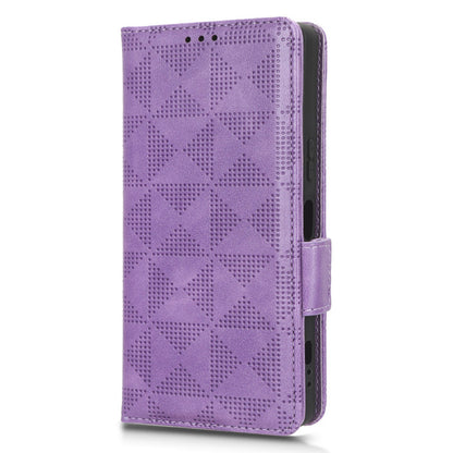For Sony Xperia 1 V Cell Phone Cover Stand Wallet Imprinted Triangle PU Leather Phone Case