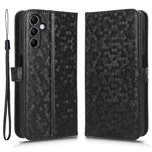 For Samsung Galaxy M54 5G / F54 5G Leather Phone Case Imprinted Dot Pattern Smartphone Cover with Stand Wallet