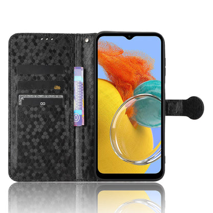 For Samsung Galaxy M54 5G / F54 5G Leather Phone Case Imprinted Dot Pattern Smartphone Cover with Stand Wallet