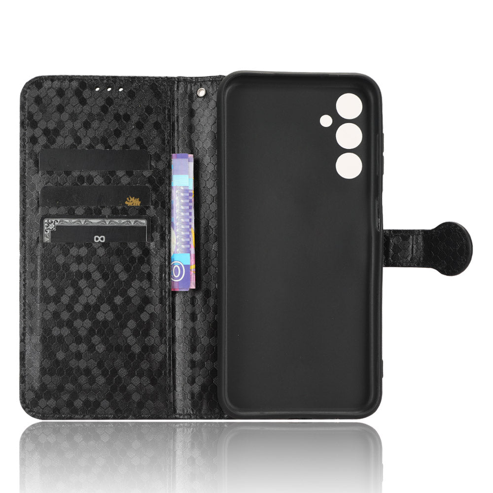 For Samsung Galaxy M54 5G / F54 5G Leather Phone Case Imprinted Dot Pattern Smartphone Cover with Stand Wallet