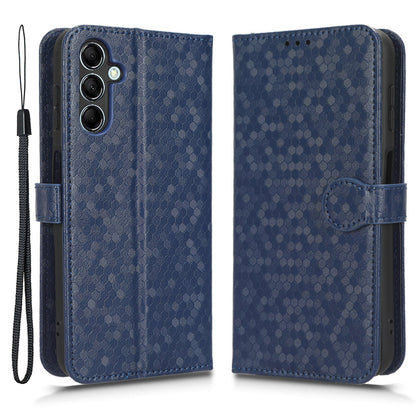 For Samsung Galaxy M54 5G / F54 5G Leather Phone Case Imprinted Dot Pattern Smartphone Cover with Stand Wallet