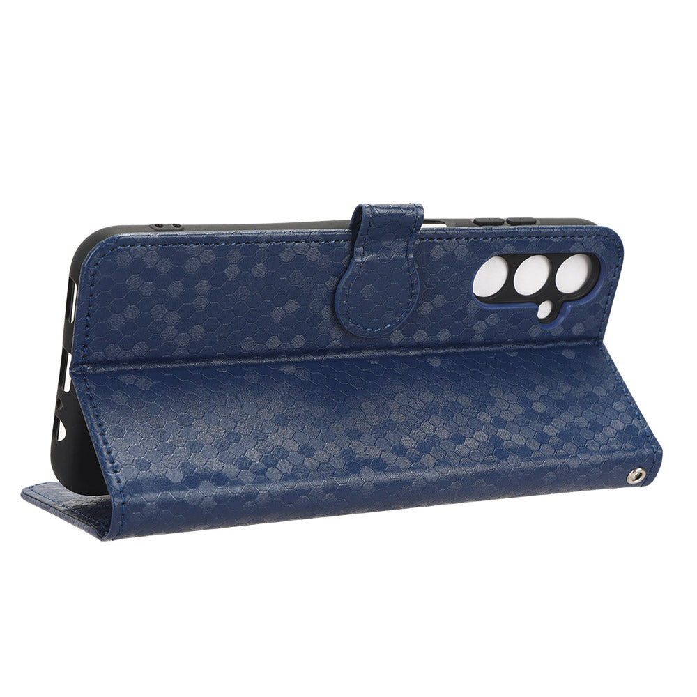 For Samsung Galaxy M54 5G / F54 5G Leather Phone Case Imprinted Dot Pattern Smartphone Cover with Stand Wallet