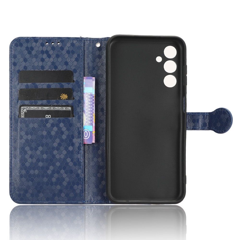 For Samsung Galaxy M54 5G / F54 5G Leather Phone Case Imprinted Dot Pattern Smartphone Cover with Stand Wallet