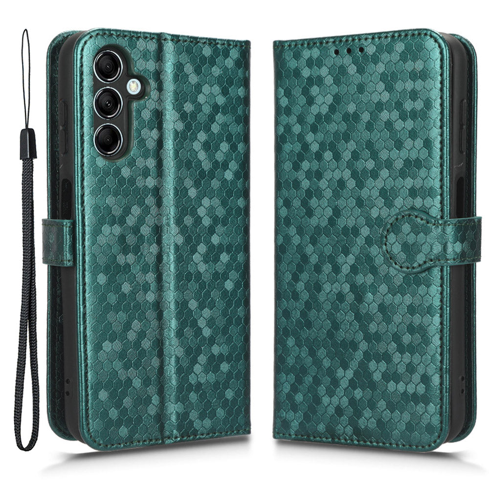 For Samsung Galaxy M54 5G / F54 5G Leather Phone Case Imprinted Dot Pattern Smartphone Cover with Stand Wallet