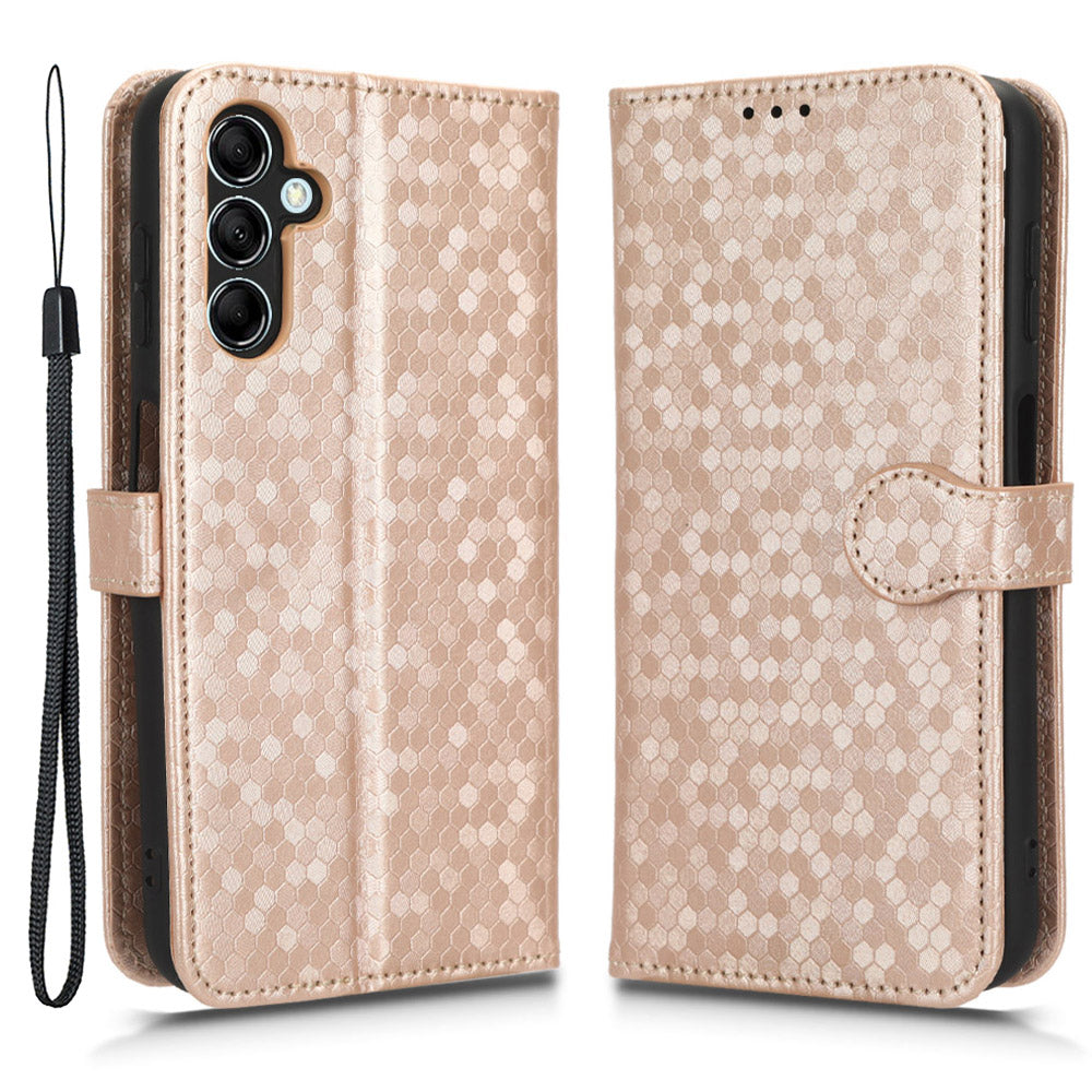 For Samsung Galaxy M54 5G / F54 5G Leather Phone Case Imprinted Dot Pattern Smartphone Cover with Stand Wallet