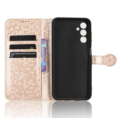 For Samsung Galaxy M54 5G / F54 5G Leather Phone Case Imprinted Dot Pattern Smartphone Cover with Stand Wallet