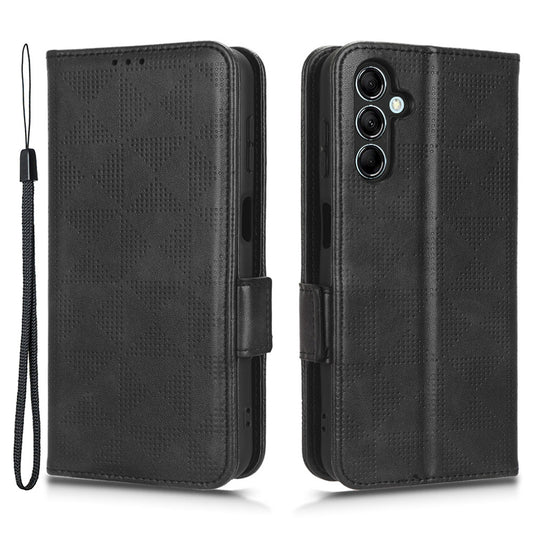 For Samsung Galaxy M54 5G / F54 5G PU Leather Wallet Phone Case Imprinted Triangle Phone Cover with Stand