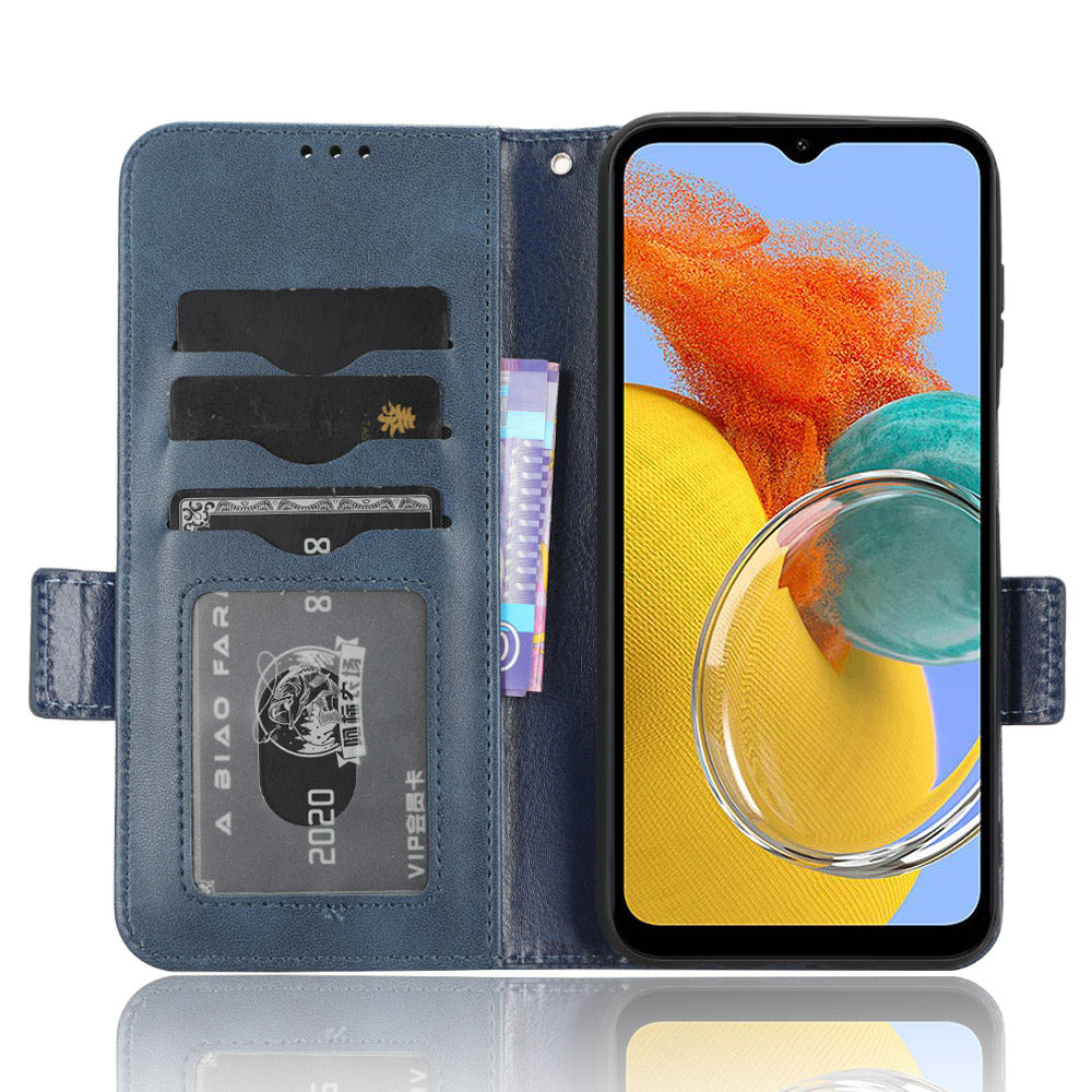 For Samsung Galaxy M54 5G / F54 5G PU Leather Wallet Phone Case Imprinted Triangle Phone Cover with Stand