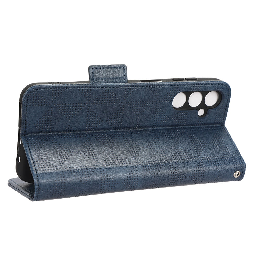 For Samsung Galaxy M54 5G / F54 5G PU Leather Wallet Phone Case Imprinted Triangle Phone Cover with Stand