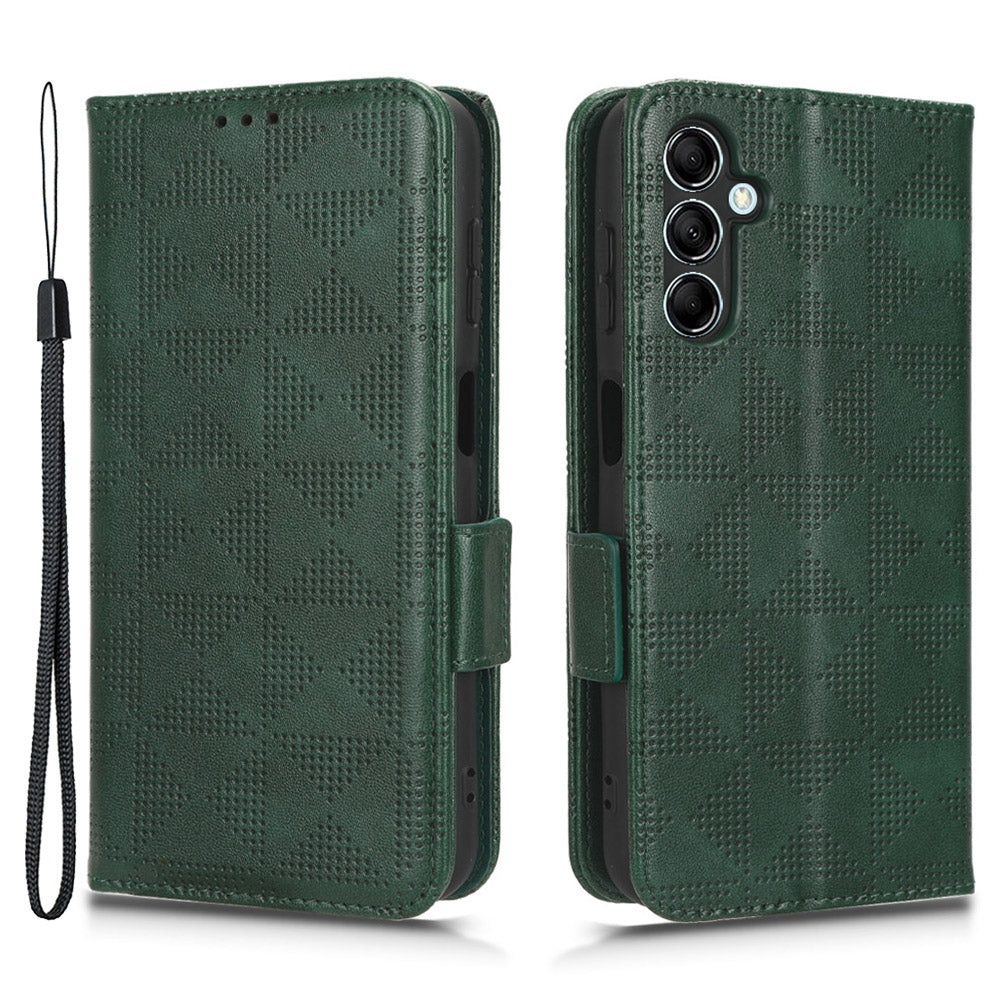 For Samsung Galaxy M54 5G / F54 5G PU Leather Wallet Phone Case Imprinted Triangle Phone Cover with Stand