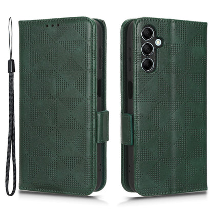 For Samsung Galaxy M54 5G / F54 5G PU Leather Wallet Phone Case Imprinted Triangle Phone Cover with Stand