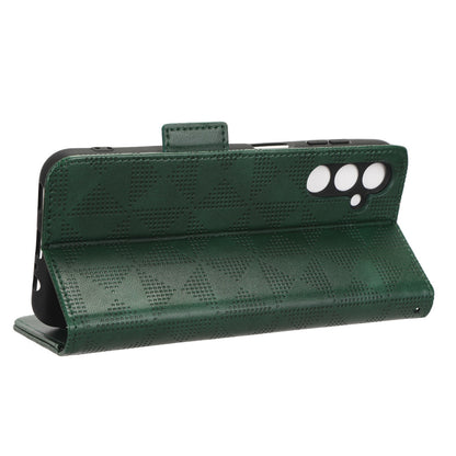 For Samsung Galaxy M54 5G / F54 5G PU Leather Wallet Phone Case Imprinted Triangle Phone Cover with Stand