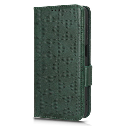 For Samsung Galaxy M54 5G / F54 5G PU Leather Wallet Phone Case Imprinted Triangle Phone Cover with Stand