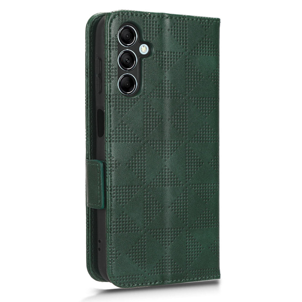 For Samsung Galaxy M54 5G / F54 5G PU Leather Wallet Phone Case Imprinted Triangle Phone Cover with Stand