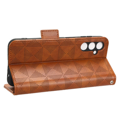 For Samsung Galaxy M54 5G / F54 5G PU Leather Wallet Phone Case Imprinted Triangle Phone Cover with Stand