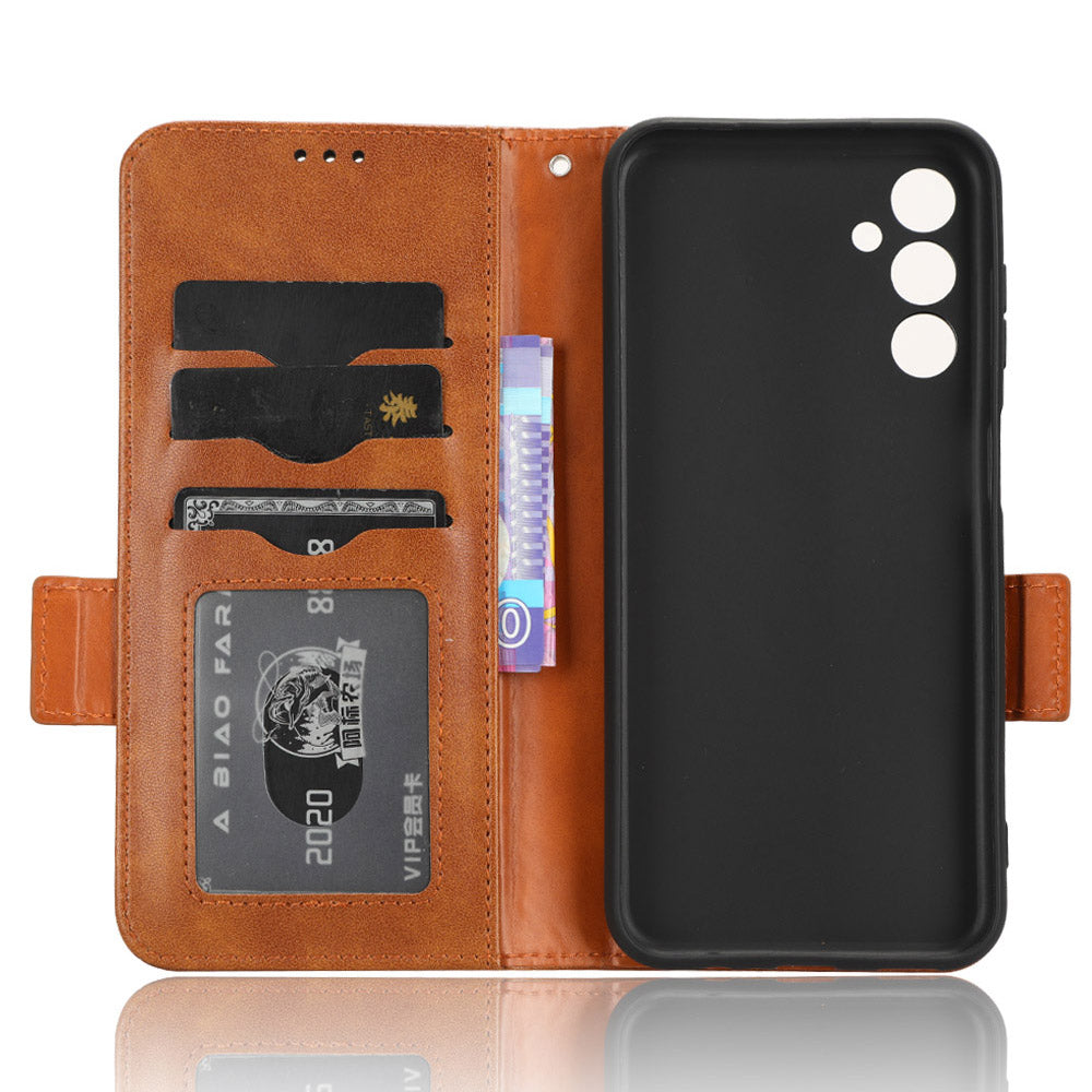 For Samsung Galaxy M54 5G / F54 5G PU Leather Wallet Phone Case Imprinted Triangle Phone Cover with Stand