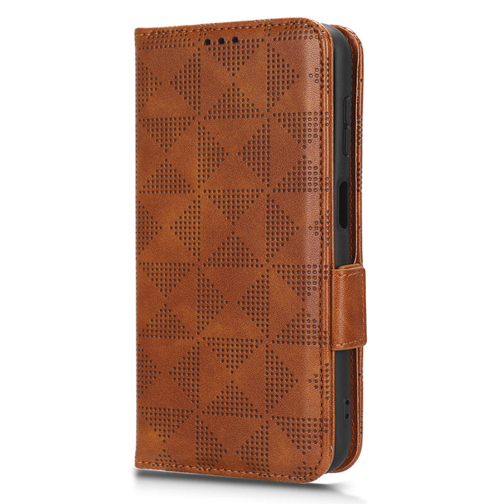 For Samsung Galaxy M54 5G / F54 5G PU Leather Wallet Phone Case Imprinted Triangle Phone Cover with Stand