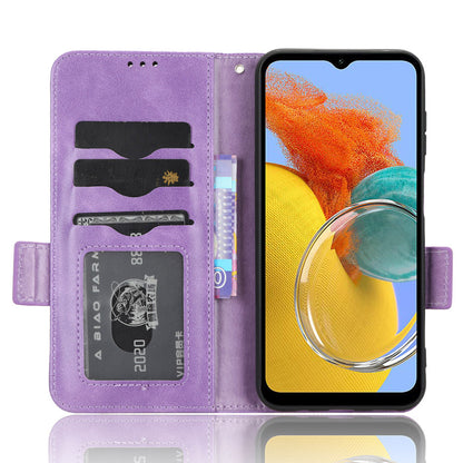 For Samsung Galaxy M54 5G / F54 5G PU Leather Wallet Phone Case Imprinted Triangle Phone Cover with Stand