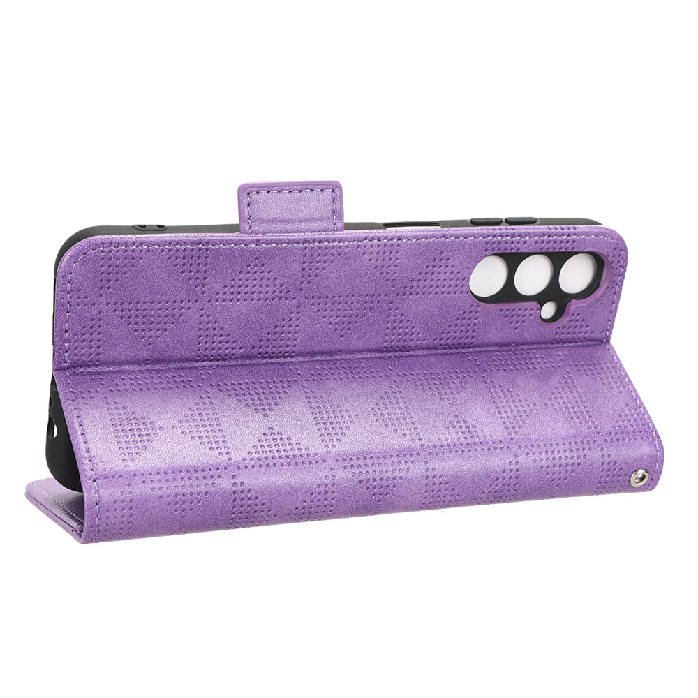 For Samsung Galaxy M54 5G / F54 5G PU Leather Wallet Phone Case Imprinted Triangle Phone Cover with Stand