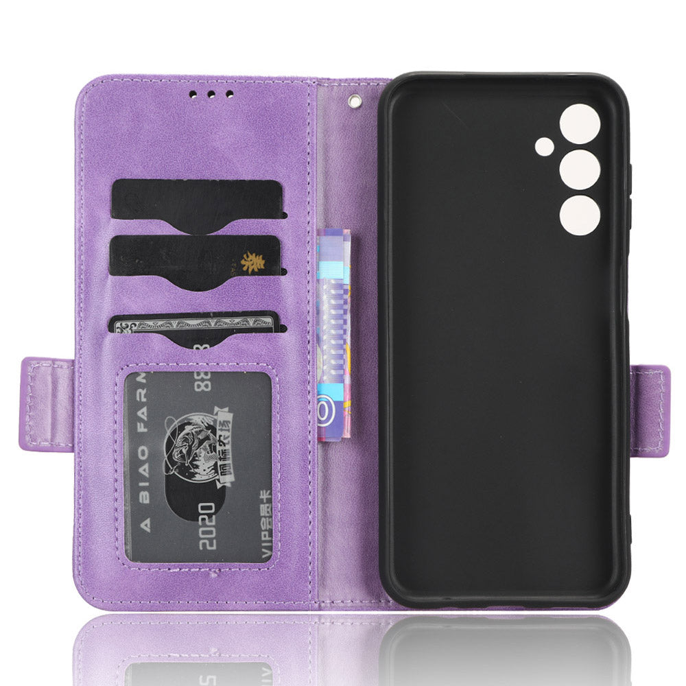 For Samsung Galaxy M54 5G / F54 5G PU Leather Wallet Phone Case Imprinted Triangle Phone Cover with Stand