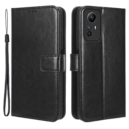 PU Leather Case for Xiaomi Redmi Note 12S 4G , Crazy Horse Texture Phone Cover with Wallet Stand