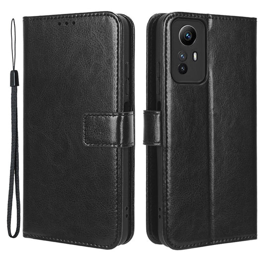 PU Leather Case for Xiaomi Redmi Note 12S 4G , Crazy Horse Texture Phone Cover with Wallet Stand